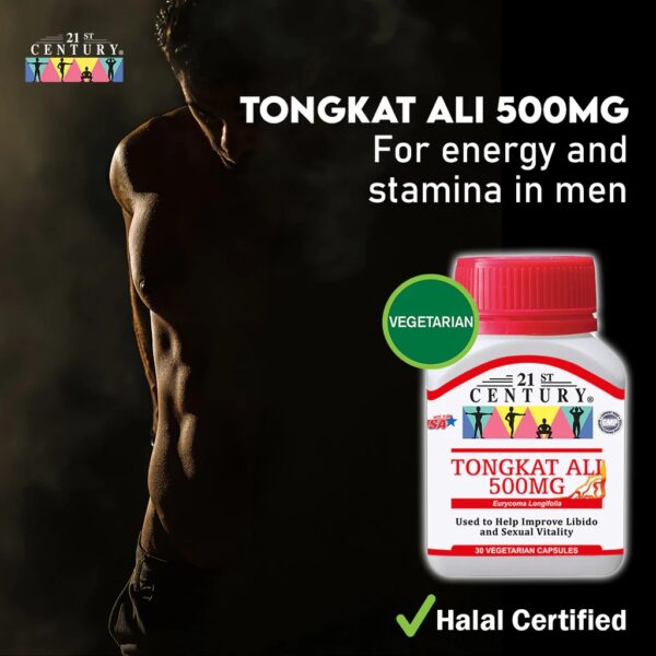 21st Century 東革阿里500mg 30粒素食膠囊：圖片 3