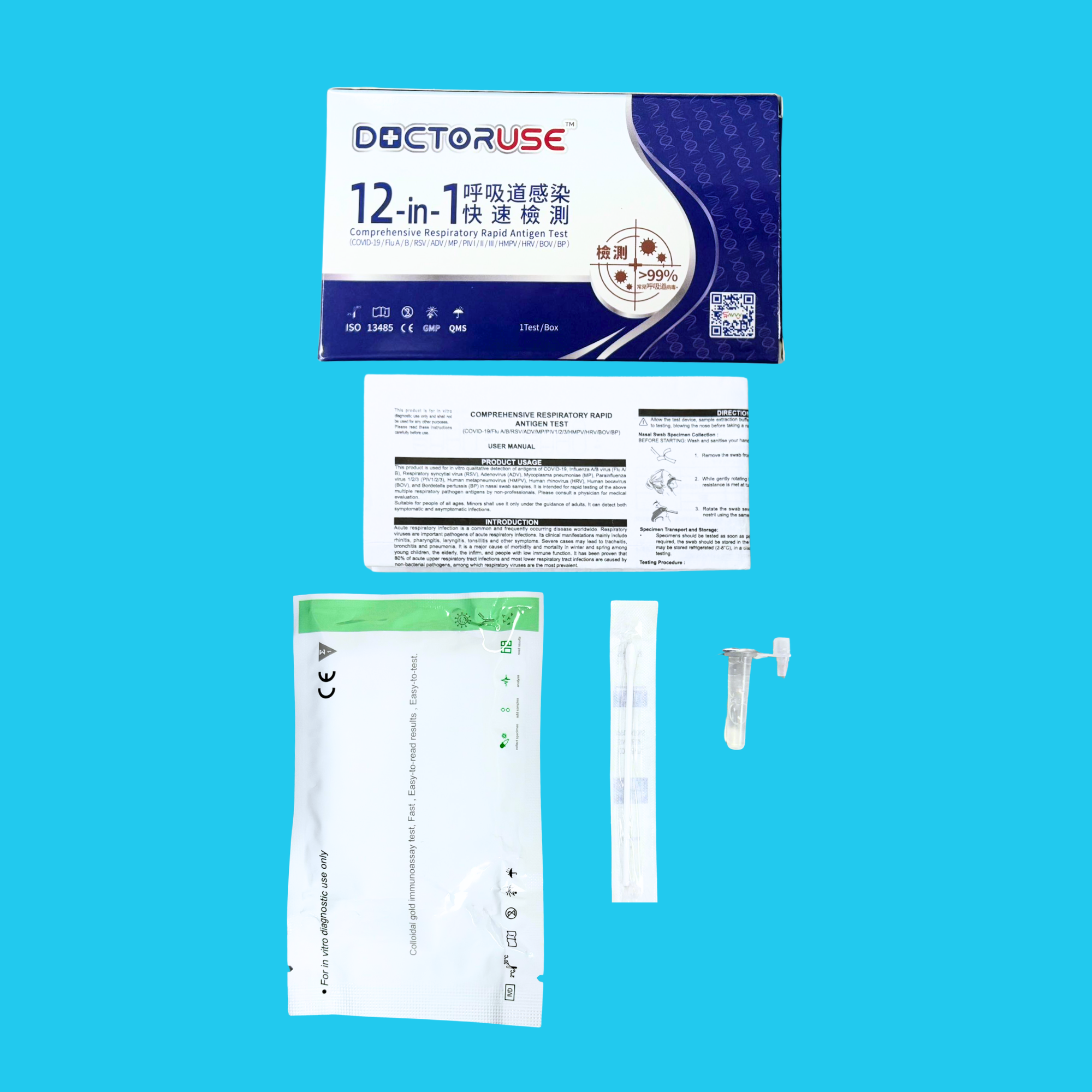 新品上架 - DOCTORUSE 12合1呼吸道感染快速檢測試劑盒:圖片 2